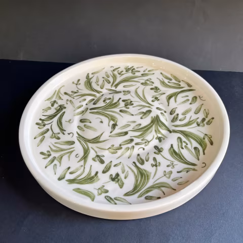 سینی قلم سبز مدل سرامیک